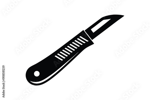 Monochrome Pocket Knives, One Open and Crosses Another Folded Knife