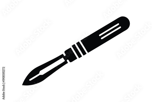 Bold Black and White Design Featuring Two Hunting Knives, Sharp Blades, Detailed Handles
