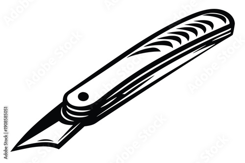 Black and White Cutter Tool, Sharp Blade for Crafts, Art, and Precision Cutting Work