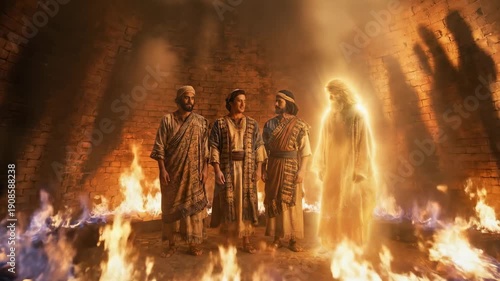 The Fiery Furnace Bible Story: Shadrach, Meshach, and Abednego Protected by Angel in Babylon (Daniel 3)