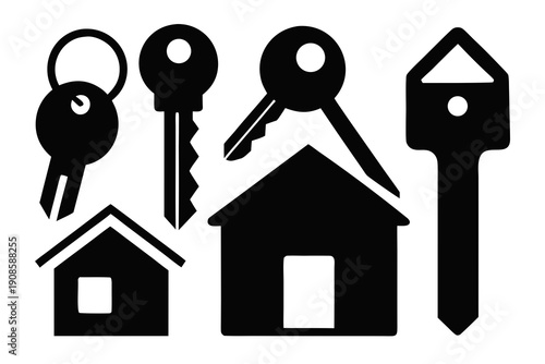 House and keys icons