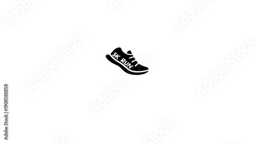 Running Shoe Silhouette Icon for Marathon and Fitness Sport Design