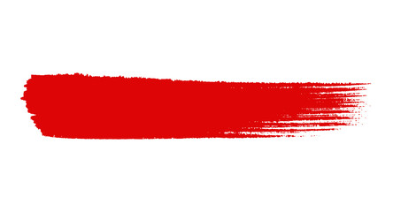 Red brush strokes on a transparent background for artistic design and creative projects. Abstract red in splash, paint, brush strokes, stain grunge isolated on transparent background