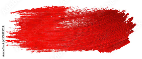 Fotografía Red brush strokes on a transparent background for artistic design and creative projects
