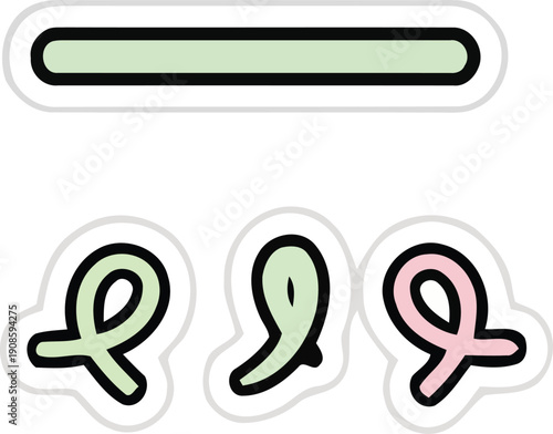 A simple graphic featuring semicolon symbols and a horizontal bar.