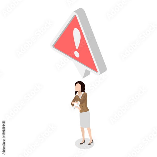 3D Isometric Flat Vector Illustration of Problem in Work Communication, Man And Woman Unsuccessful Conversation Leading To Unproductive Dialogue. Item 1