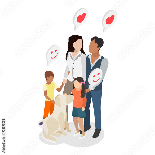 3D Isometric Flat Vector Illustration of Happy Family Moments, Portraying Love, Joy, And Togetherness In Human Relationships Concept.. Item 4