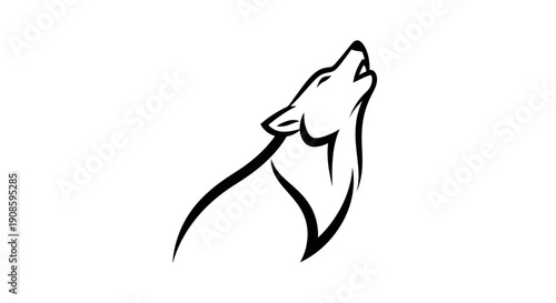 Stylized wolf howling silhouette