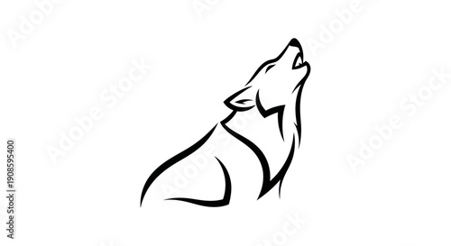 Stylized wolf howling silhouette