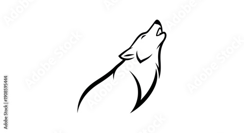 Stylized wolf howling silhouette