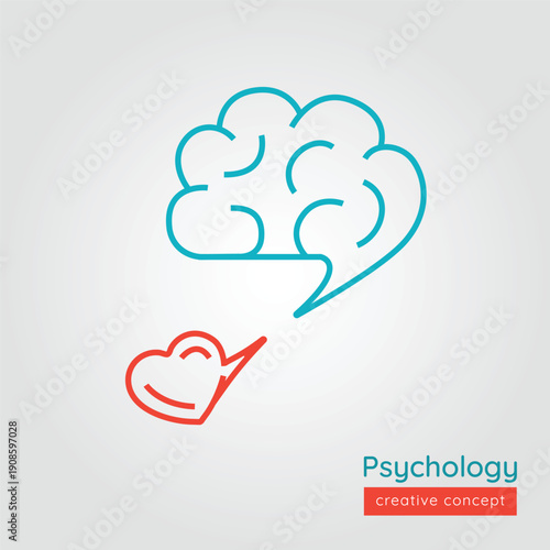 Mental health, psychotherapy concept. Searching for harmony between mind and emotions