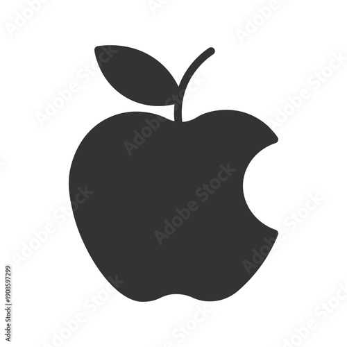 Apple fruit solid icon, healthy food, nutrition, and organic diet, vector illustration.