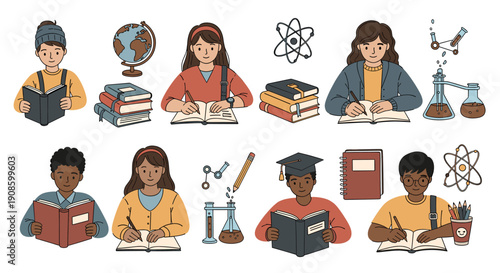 A cheerful boy engrossed in reading, perfect for educational content or promoting literacy.