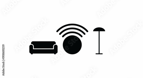 Smart home technology controlling modern living room devices