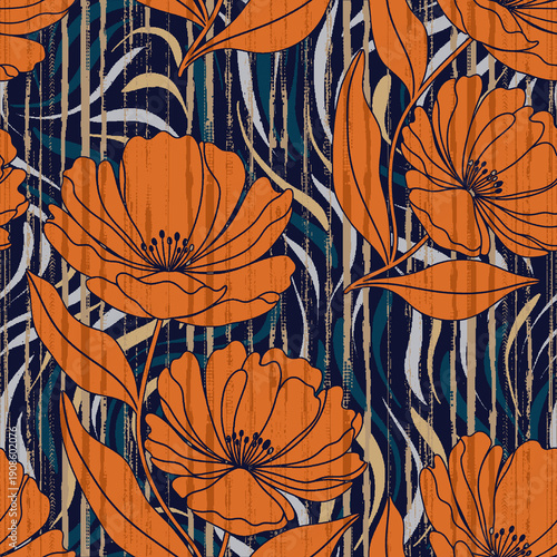 seamless pattern with poppies