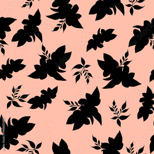 vector seamless pattern with leaves