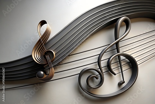 Music wave of musical notes