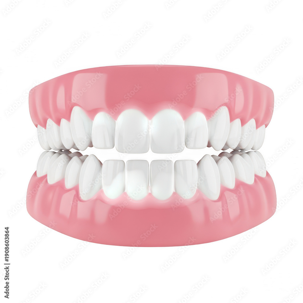 Fototapeta premium A close-up view of a set of pink dental dentures with a single prominent tooth