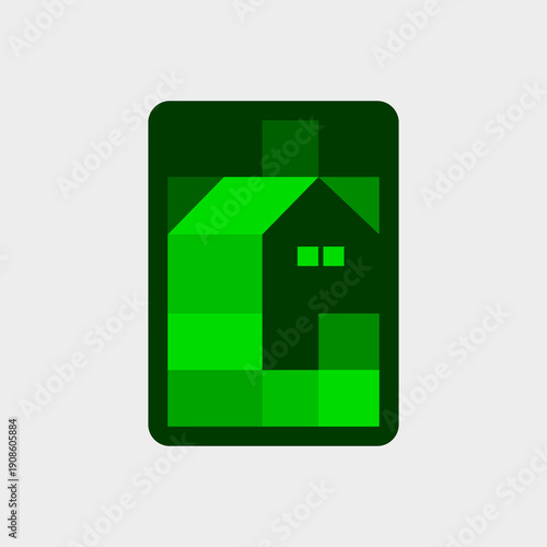 Abstract geometric letter G green house logo with patch emblem in flat minimalist style suitable for sustainable living green house green home real estate property eco-friendly living logo design idea
