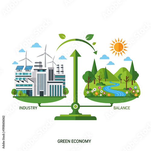 Green Economy: Balancing Industry and Nature on a Scale