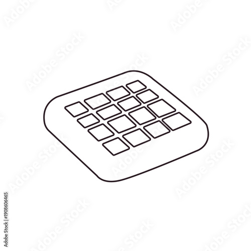 Belgian waffle food butter maple syrup delicious breakfast emoji symbol sign icon vector illustration isolated flat