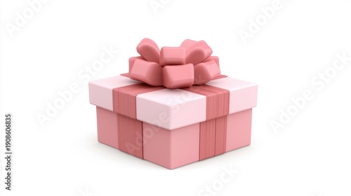 A charming pink gift box featuring a stylish bow, encapsulating the essence of special occasions, celebrations, and the joyful act of giving a present to loved ones.