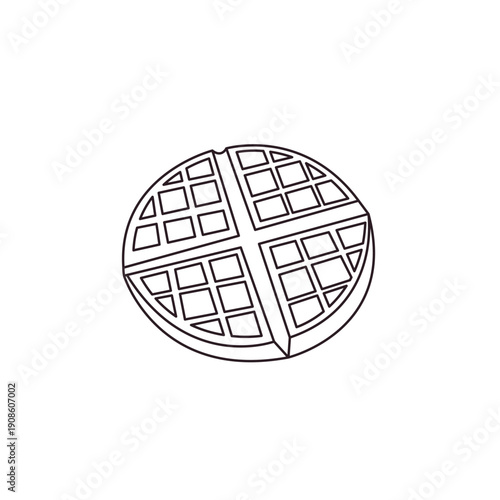 Belgian waffle food butter maple syrup delicious breakfast emoji symbol sign icon vector illustration isolated flat