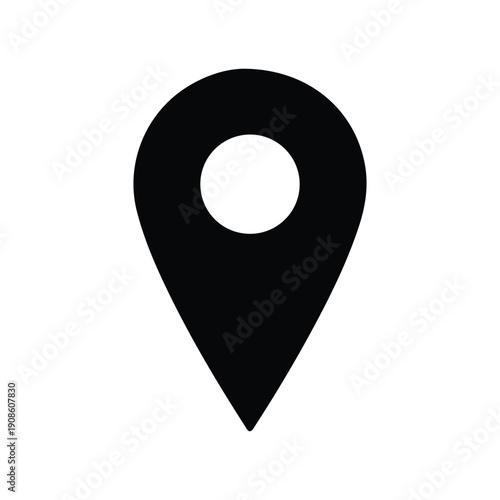 Location Map Pin Icon Black Silhouette Vector