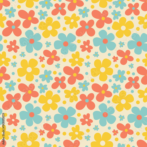 Vintage small flowers . Wallpaper design, fabric, scrapbook, botanical floral seamless pattern.