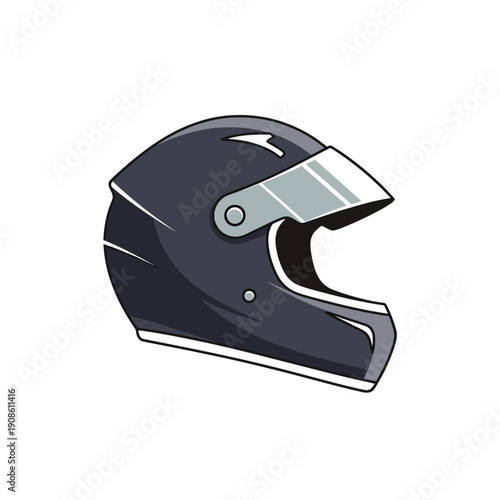 Dark Gray Motorcycle Helmet with Clear Visor, Safety Gear for Riding