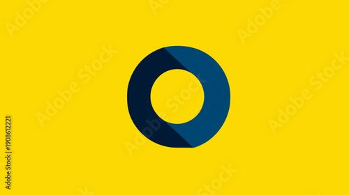 Abstract graphic design element isolated circle with a shadow effect