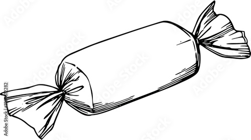 Wrapped candy illustration isolated outline design for sweet treats and concepts