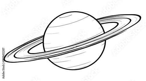 Planet saturn with rings vector illustration on white background
