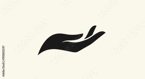 Black hand silhouette on white background