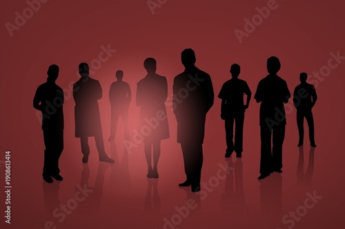 Future technology. Business people with virtual interface