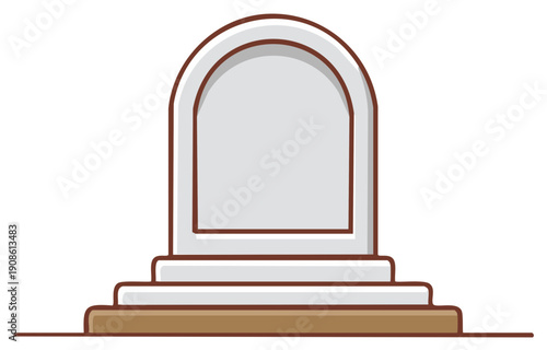 Cartoon illustration of a tombstone on a white background