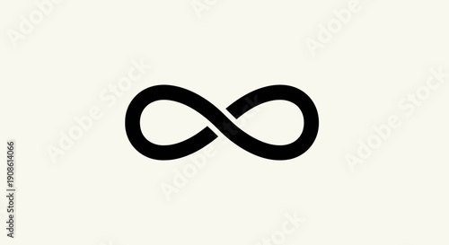 Black infinity symbol on white background