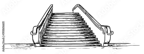 wide stairway with handrails on both sides