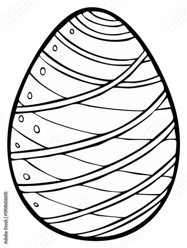 Easter Egg Outlines with Stripes and Dots Traditional Celebration Designs for Coloring Art Therapy and Decorative Holidays