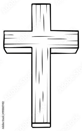 Simple wooden cross illustration