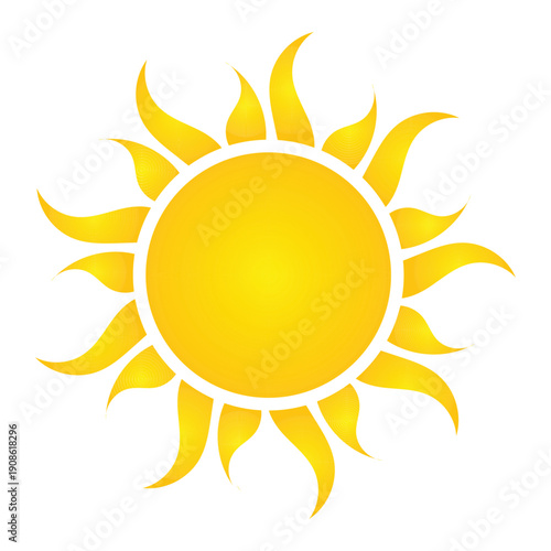 Sun Icon Vector Illustration – Yellow Shining Sun with Rays. Brighten your designs with this Yellow Sun Icon Vector Illustration, featuring a vibrant sun with shining rays that create a warm, positive