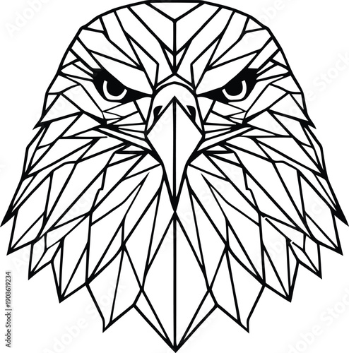 Geometric Eagle Head Vector Graphic, Low Poly Style for Modern Design
