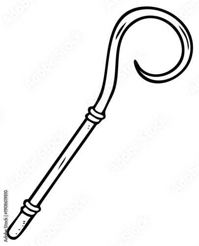 Symbolic Shepherd Staff Crooked Walking Stick Icon