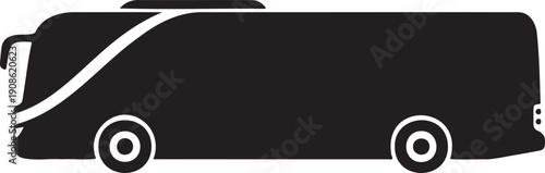 Modern double decker passenger bus side view illustration design