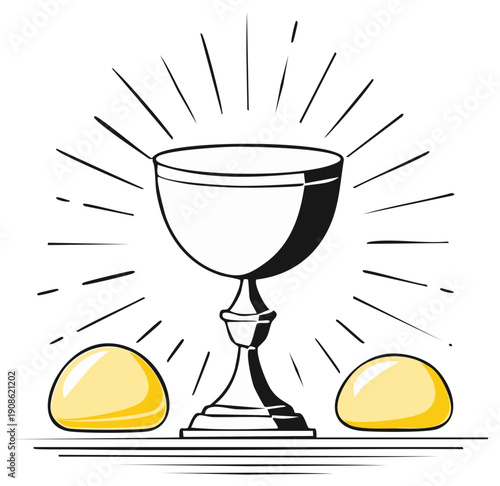 Sacred Chalice and Bread Symbolizing Holy Communion Christian Sacrament and Spiritual Offering