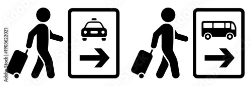 departure arrival flight vector icon