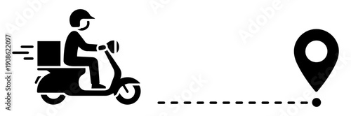 motorbike delivery express shipping icon