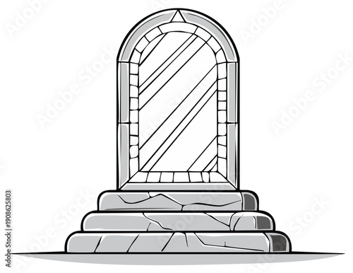 Stone portal doorway illustration fantasy architecture entrance passage frame design