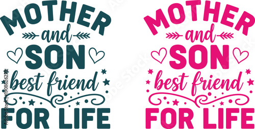 Mother and son best friends forever heartwarming mother's day graphics