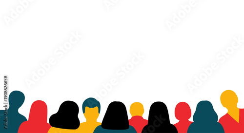 Diverse Group of People Silhouettes - Community, Unity, and Diversity Concept